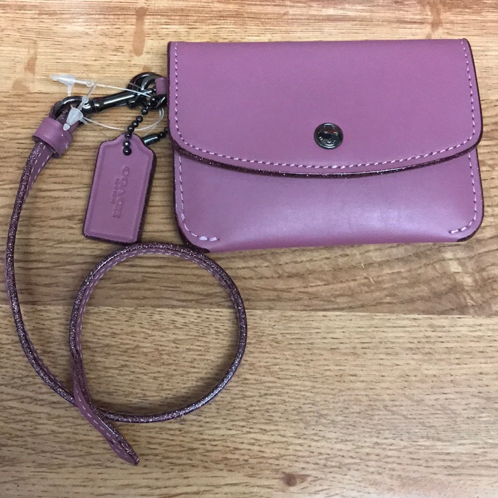 Coach Shimmering Trim Pouch Mini Wristlet